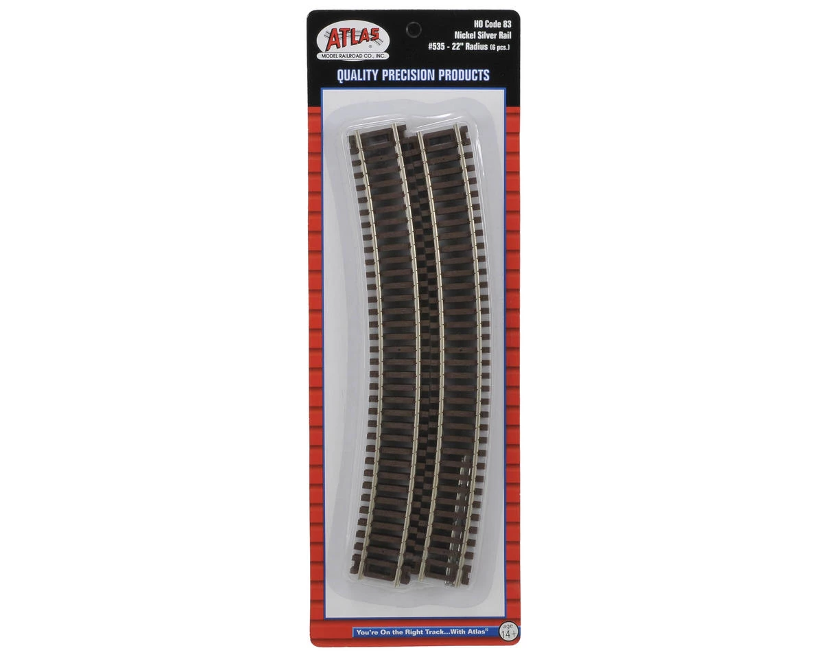 Atlas Railroad HO-Gauge Code 83 Snap-Track 22" Radius Curve (6) 4 Atlas Railroad HO-Gauge Code 83 Snap-Track 22" Radius Curve (6) - Image 2