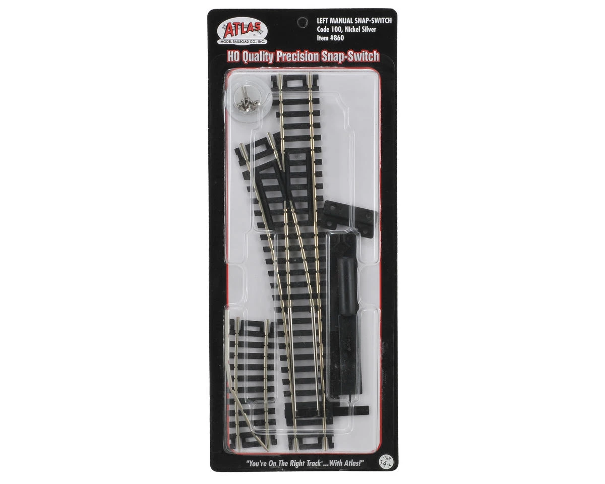 Atlas Railroad HO-Gauge Code 100 Snap-Track Manual Left-Hand Switch 4 Atlas Railroad HO-Gauge Code 100 Snap-Track Manual Left-Hand Switch - Image 2